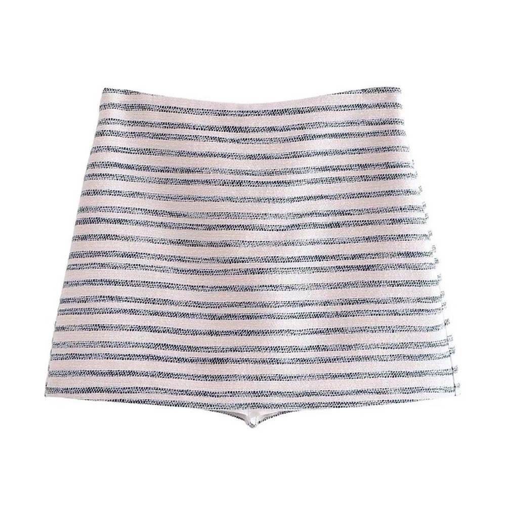 Zara white & blue striped skort